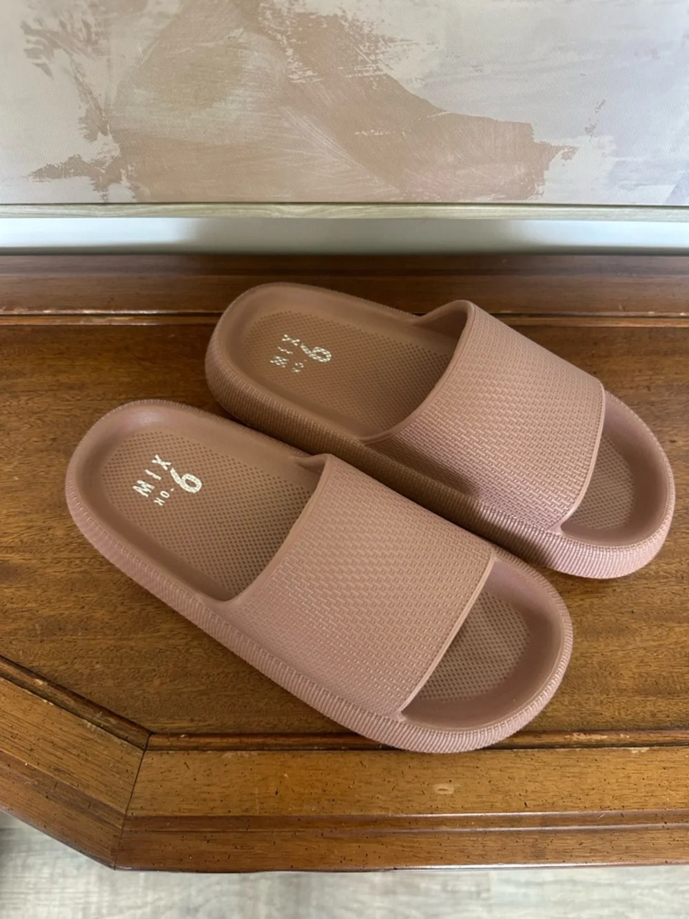 MIX No. 6 Syma Cloud Slide Sandals Cafe‎ Brown Size 7 NWT